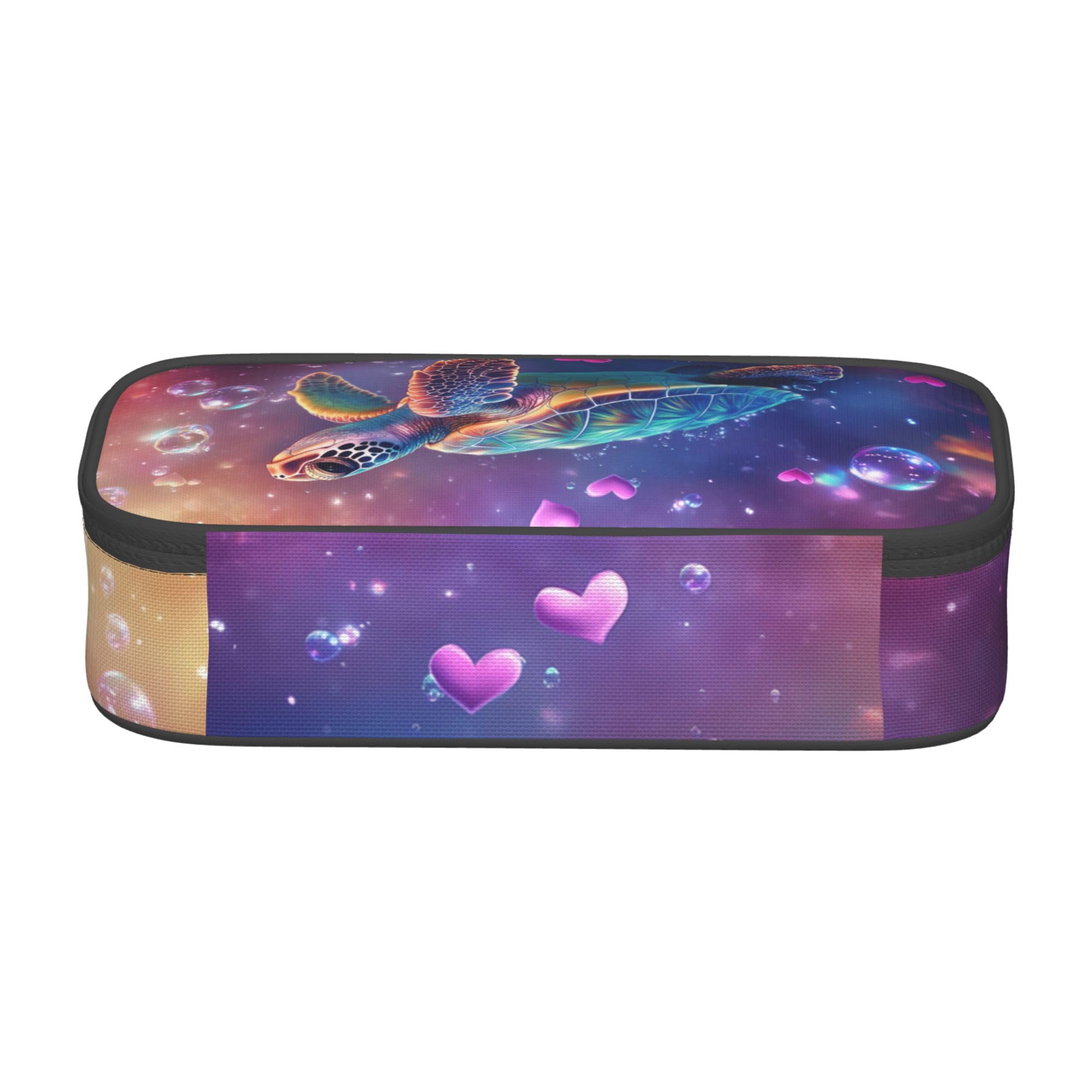 Estuche para lápices de tortuga marina de gran capacidad, estuche estético con cremallera para suministros de oficina, universidad, adultos