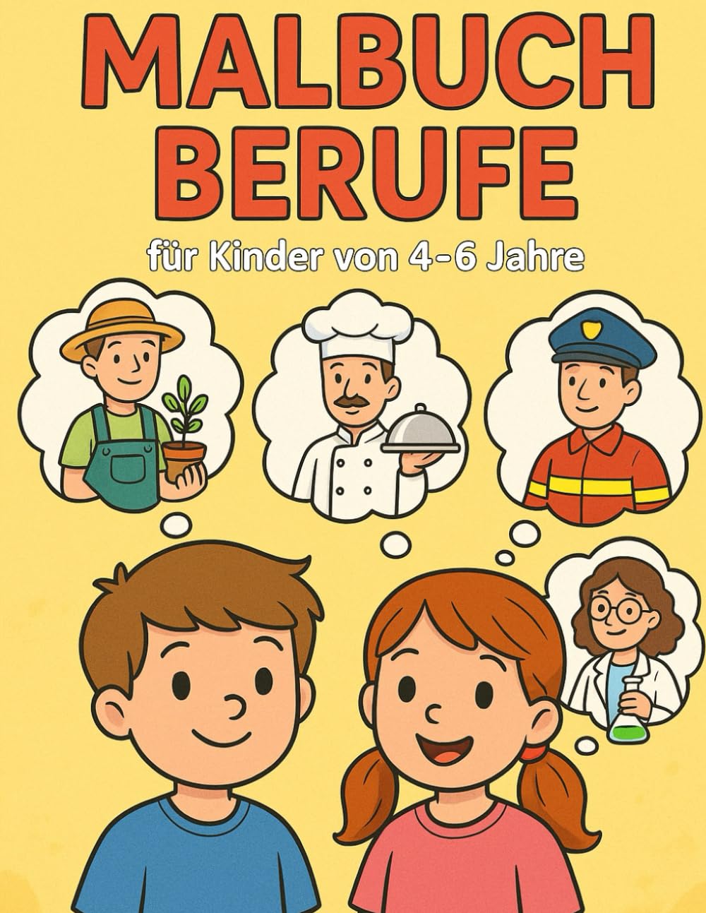 Malbuch Berufe: Malbuch für Kinder von 4-6 Jahre
