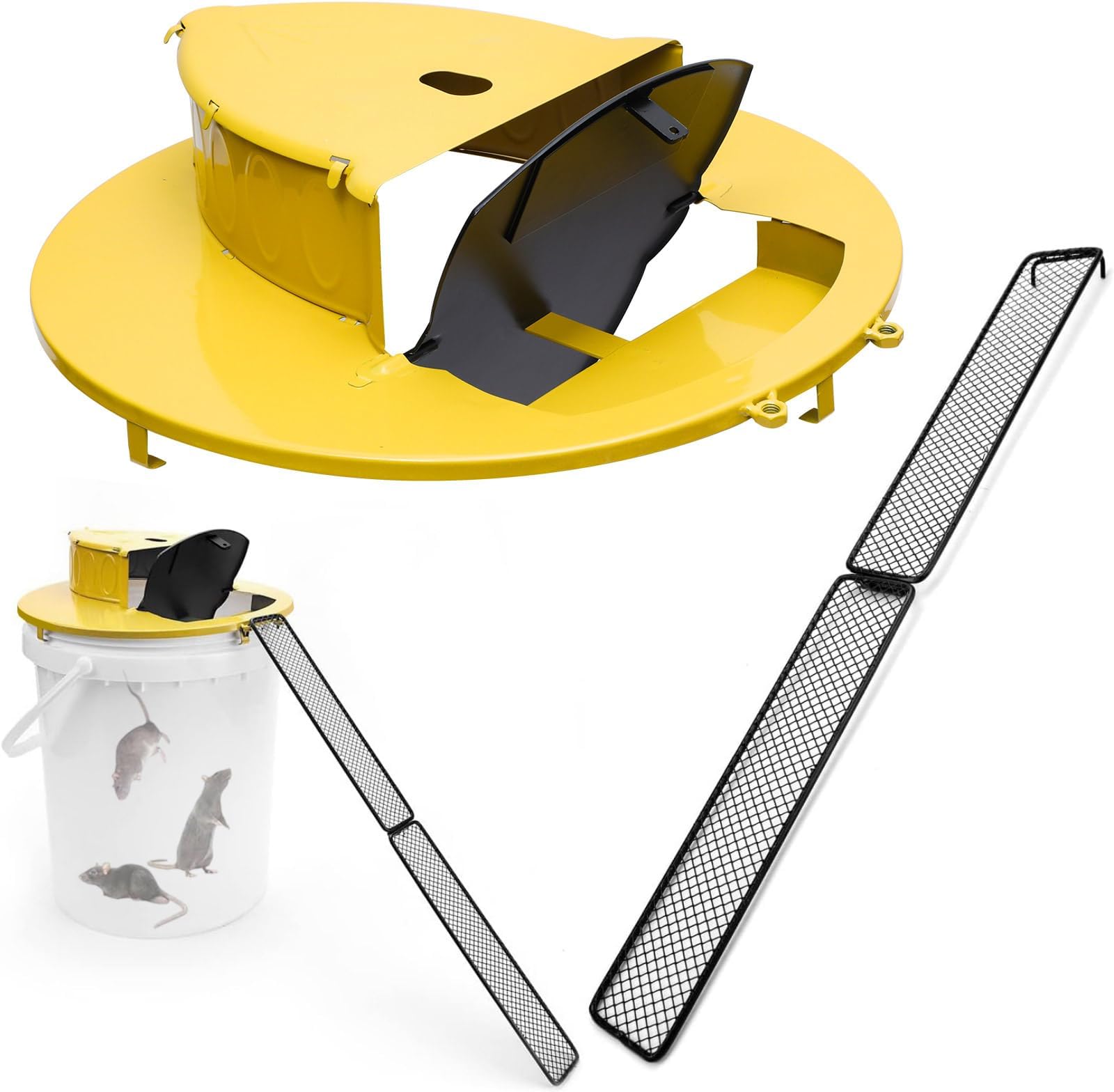 Bucket Lid Mouse Rat Trap, Reusable Humane Mouse Traps for Indoor Outdoor, Metal Material, Automatic Reset Mouse Trap, 5 Gallon Bucket Compatible
