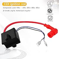 Vista 4 de Bobina de encendido CDI de alto rendimiento compatible con 49cc - 50cc 60cc 66cc 80cc motor motor de 2 tiempos bicicleta motorizada con piezas