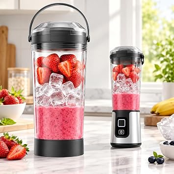 18oz Blender Cup Replacement Compatible with Ninja Blast BC100 Series & BC151 Series, Portable Smoothie Cup with Leakproof Lid and Carry Handle, Replacement Cup Accessories for Travel, Gym & Office