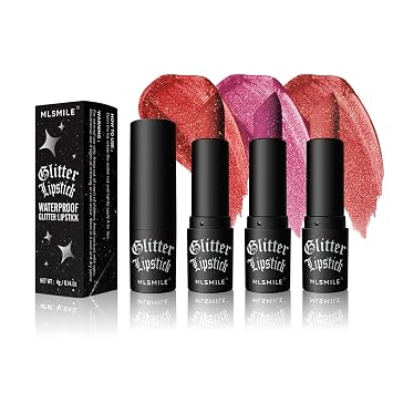3PCS Glitter lip gloss & lipstick Sets, shimmer lipstick | Womens Diamond Shiny Matte Lip Gloss,Long Lasting Smudgeproof Non-Stick Lipstick,Lip Stick Lip Stain Makeup Gift Sets
