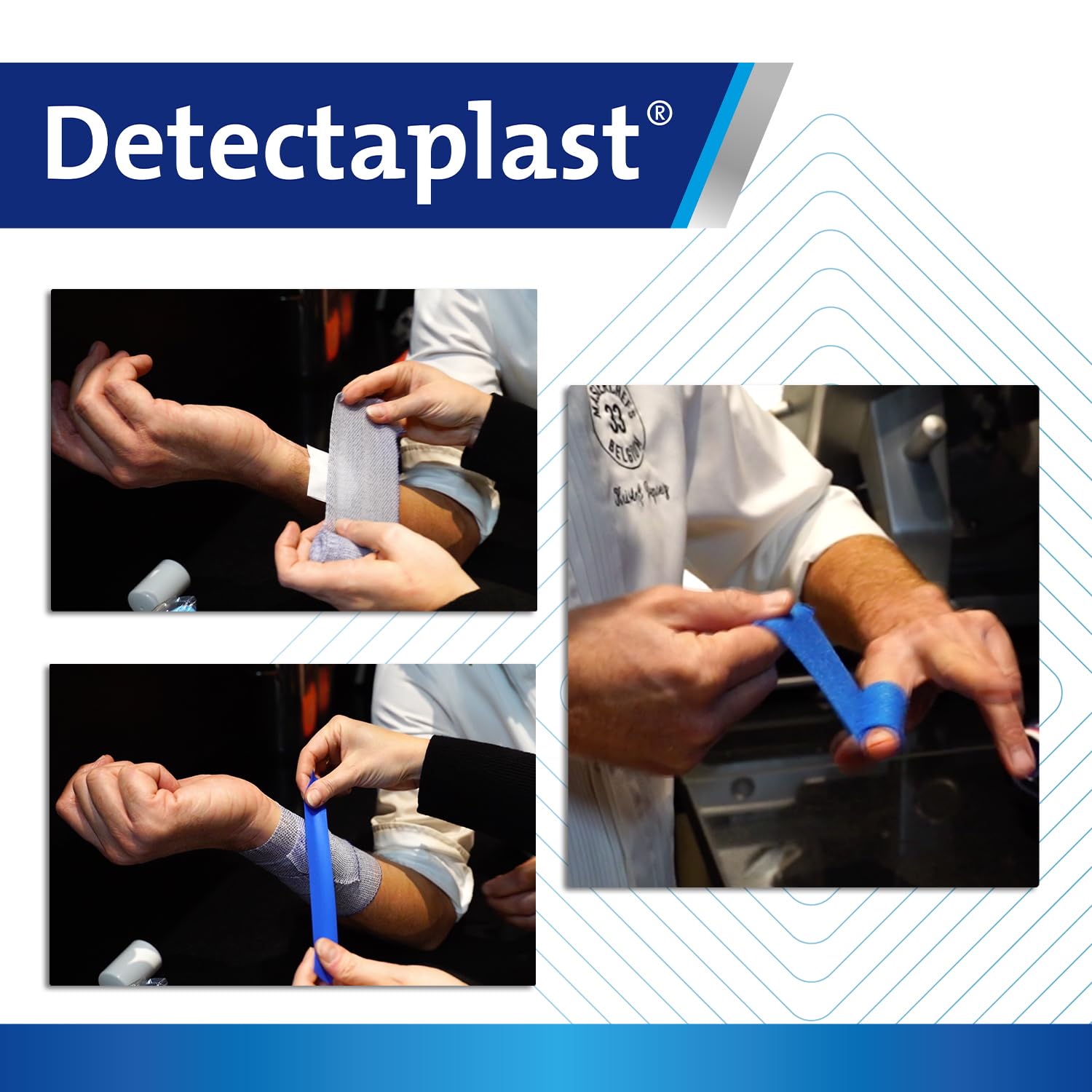 Detectaplast Botiquín para catering, botiquín para el tratamiento de heridas, portátil en maletín con tiritas, apositos, esparadrapo, 190 piezas