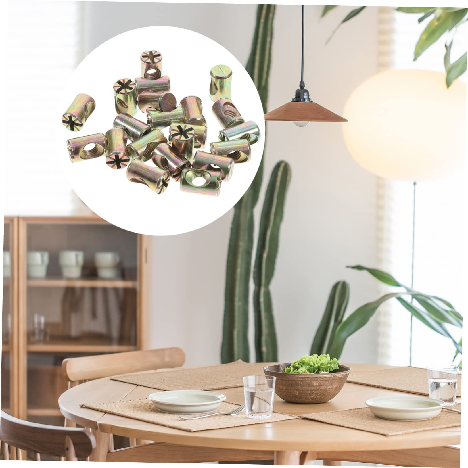 ABOOFAN 20Pezzi Barrel Nut Kit Ricambio per Fissaggi Mobili Slot per Letti e Culle Materiale in Zinco Resistente e Durevole