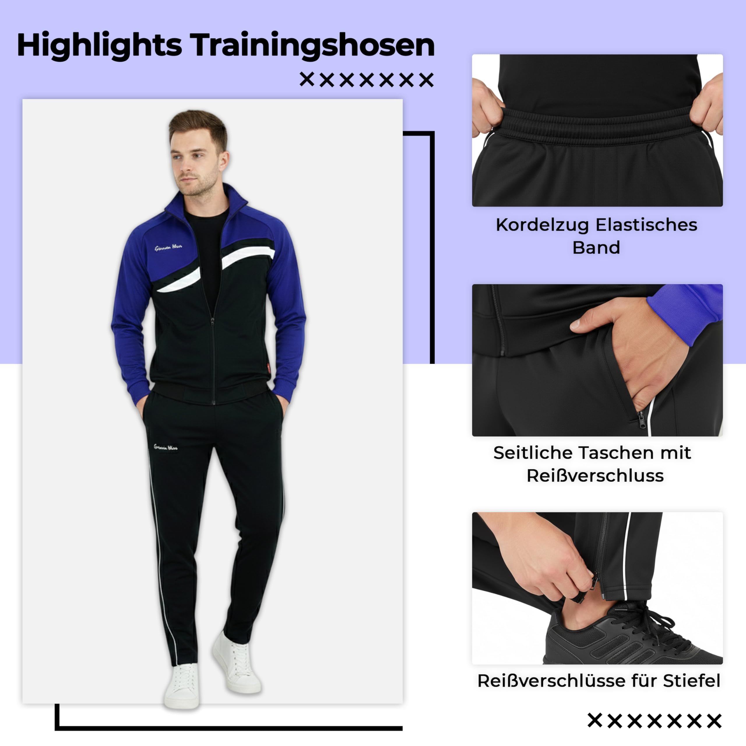 German Wear STRIKER Herren Trainingsanzug Sportanzug Jogginganzug Doppellagig