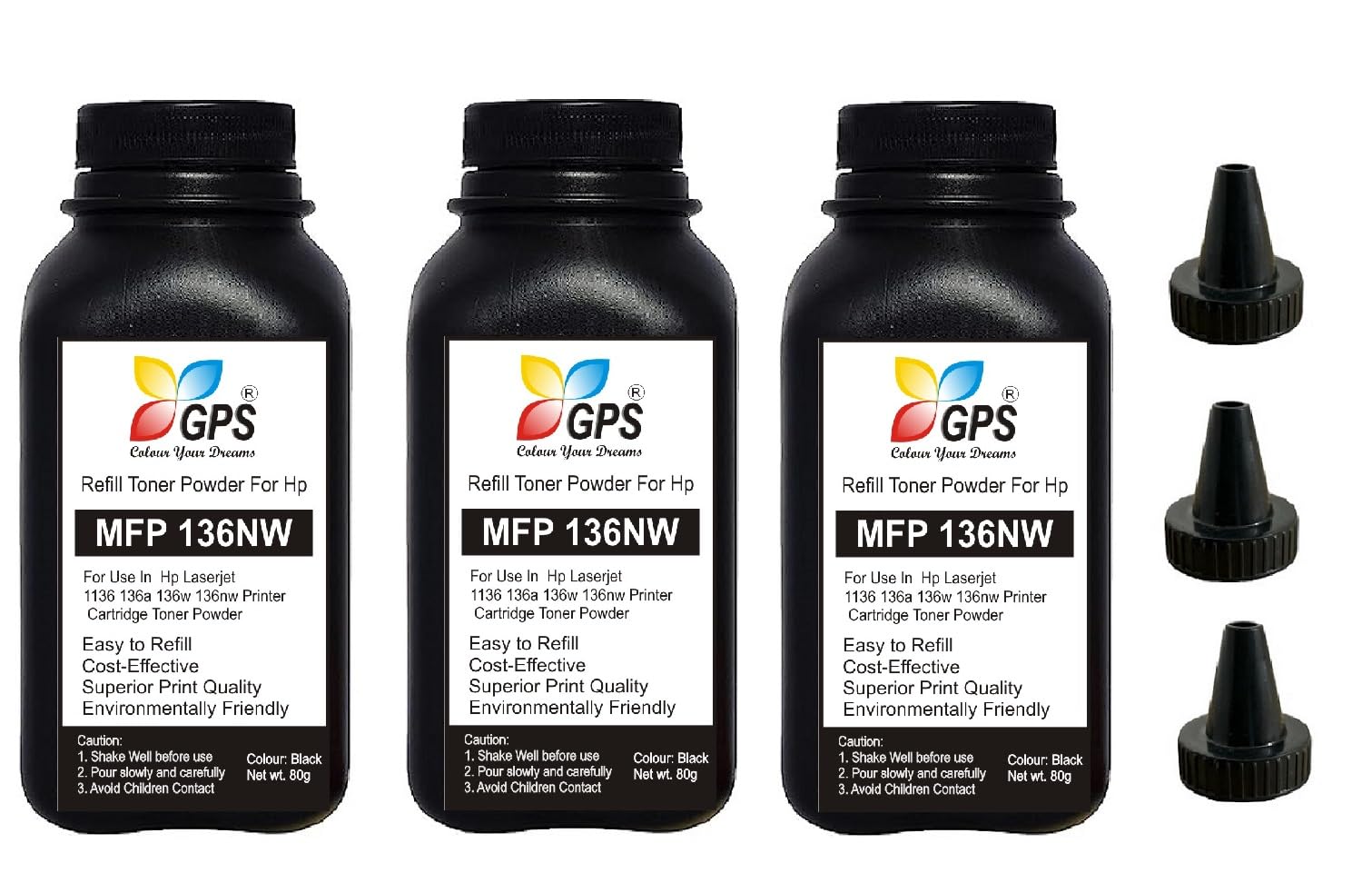 GPS Colour Your Dreams 136a 136w 136nw Toner Powder for HP MFP 136w, HP 136w Printer Ink Powder, Pack of 3, 80gms Each Bottle (B0CDRVJX4Z) Amazon Price History, Amazon Price Tracker