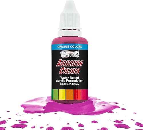 Miniatura 8 de U.S. Art Supply Pintura acrílica para aerógrafo de color morado oscuro, lista para rociar, botella de 1 oz, colores no tóxicos a base de agua de