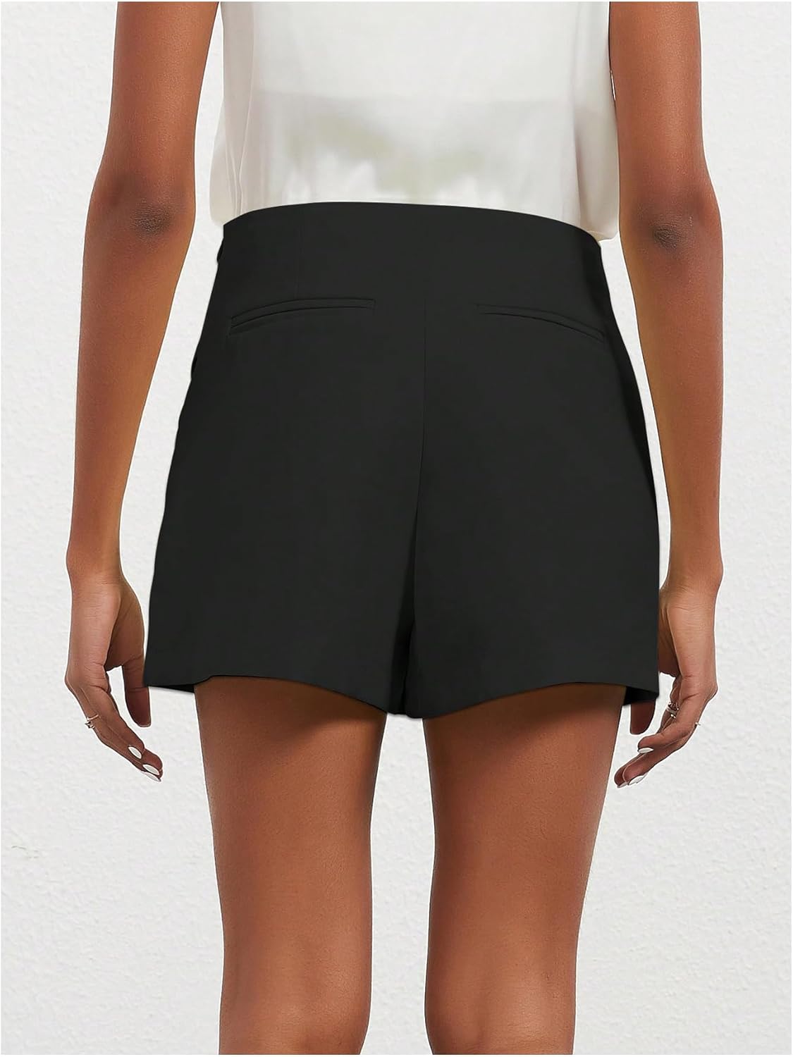 Floerns Women's Casual Mid Waist Skorts Wrap Front Business Casual Outfit Skirt Shorts - Image 3