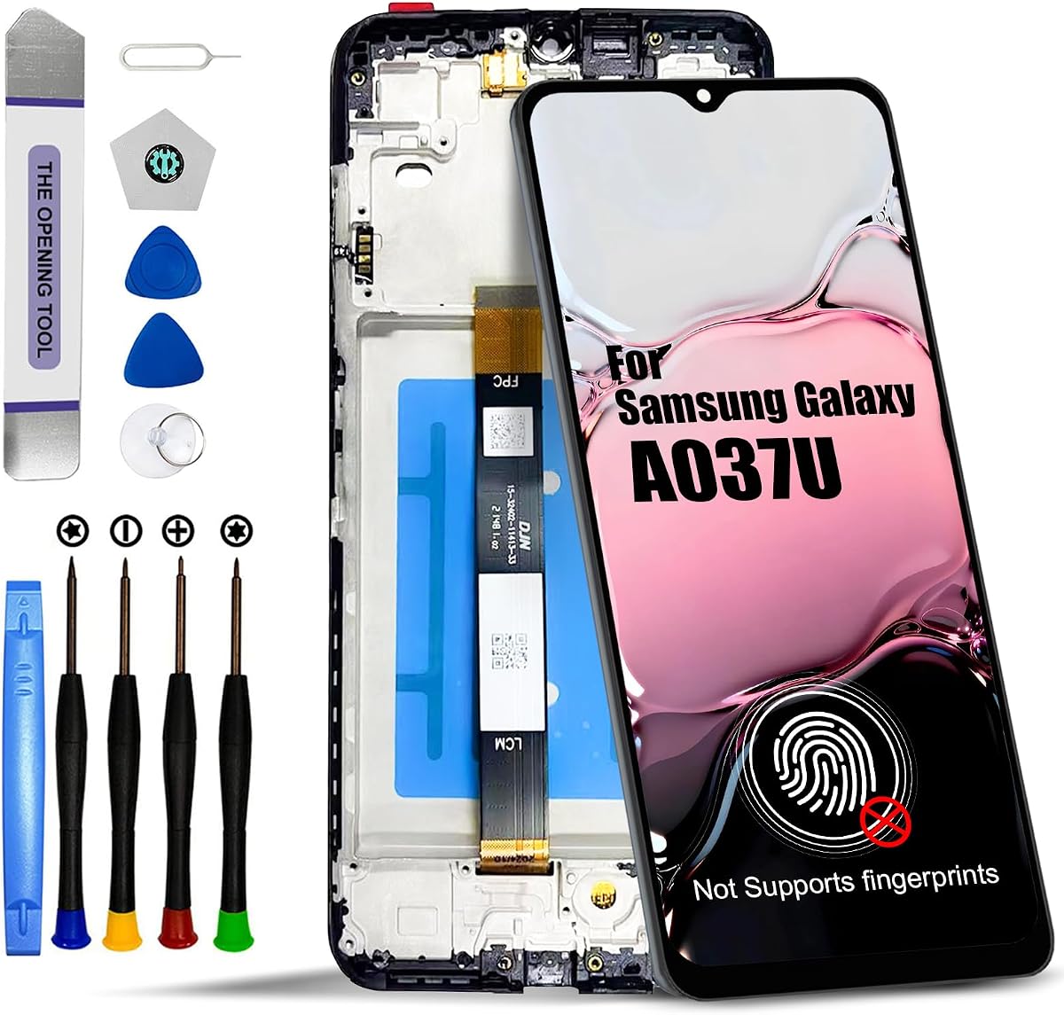 for Samsung Galaxy A03S A037u Screen Replacement with Frame for Samsung A03S A037u A037u1 Screen Replacement LCD Display digitizer Touch Screen Assembly with Tools 6.5 inch[US Version]