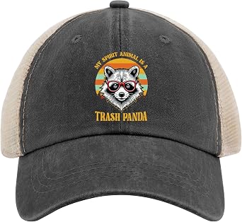 My Spirit Animal is A Trash Panda Hat Trucker Hat Men Funny Mesh Cap for Summer