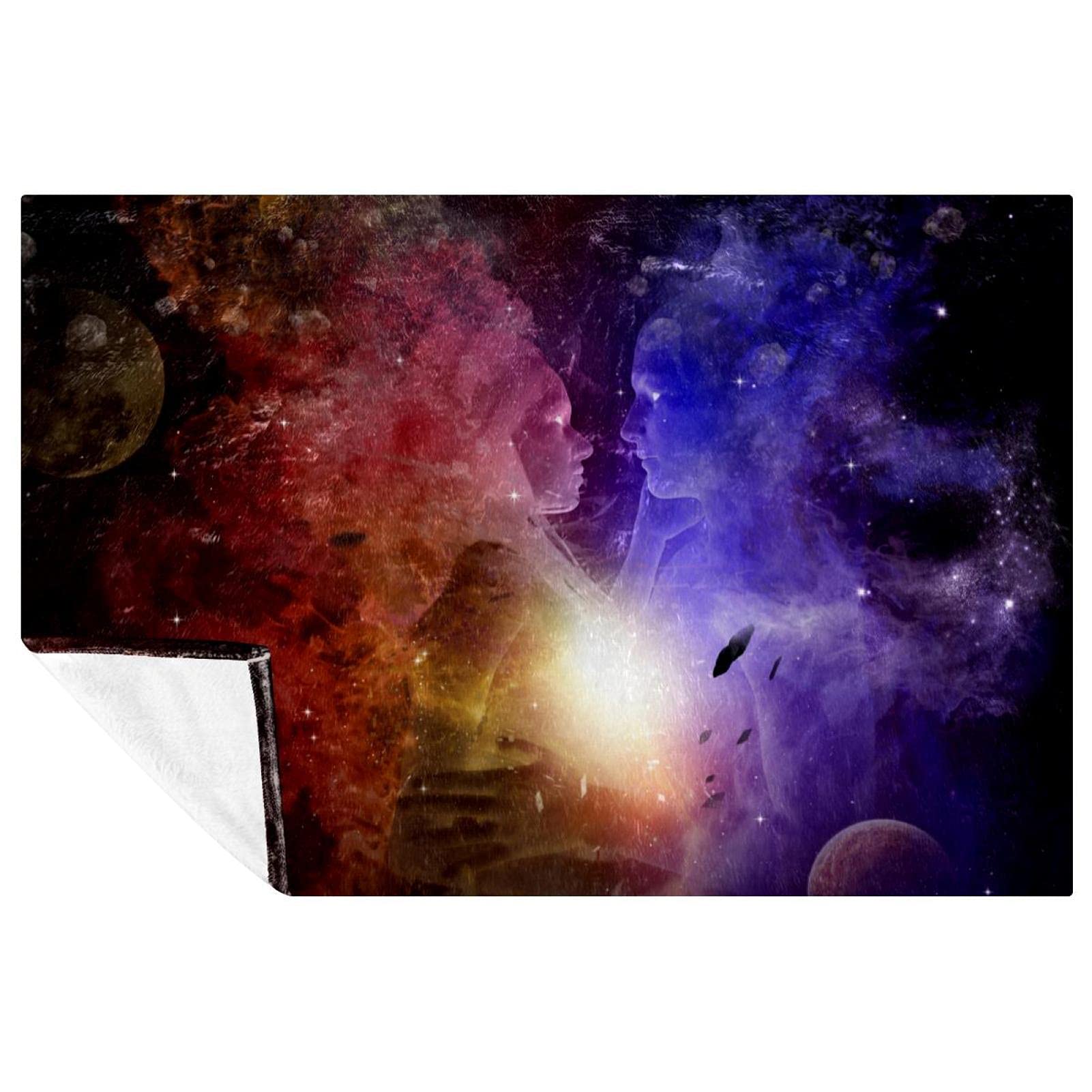 Plaid doux Yin Yang motif galaxie idée cadeau pour nuit étoilée