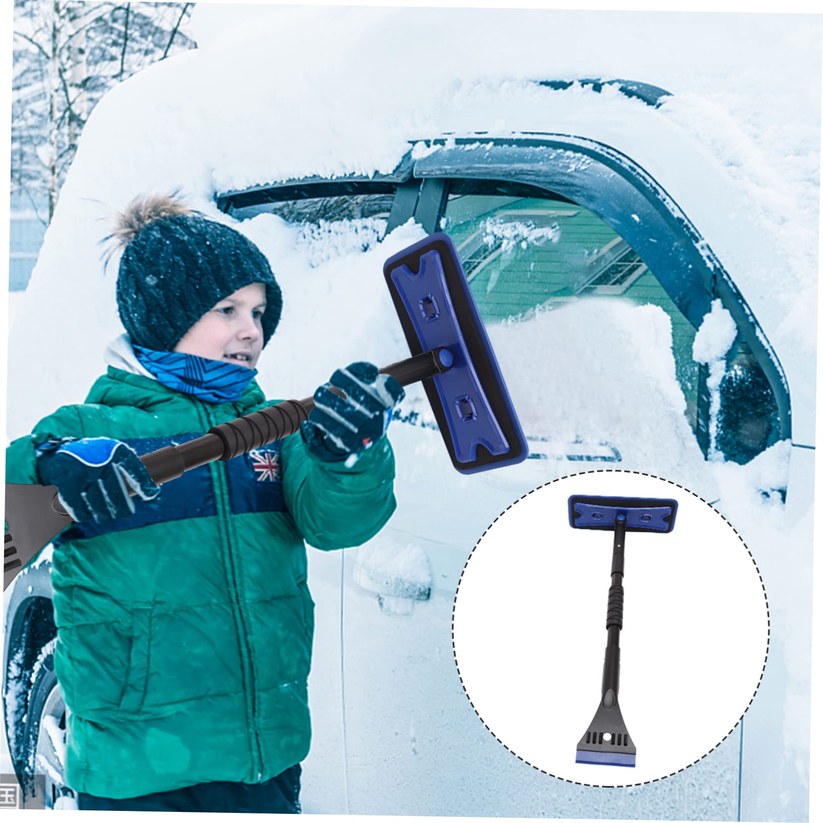 Grattoir à Neige pour Voiture Télescopique, Brosse Rétractable, 7 Angles