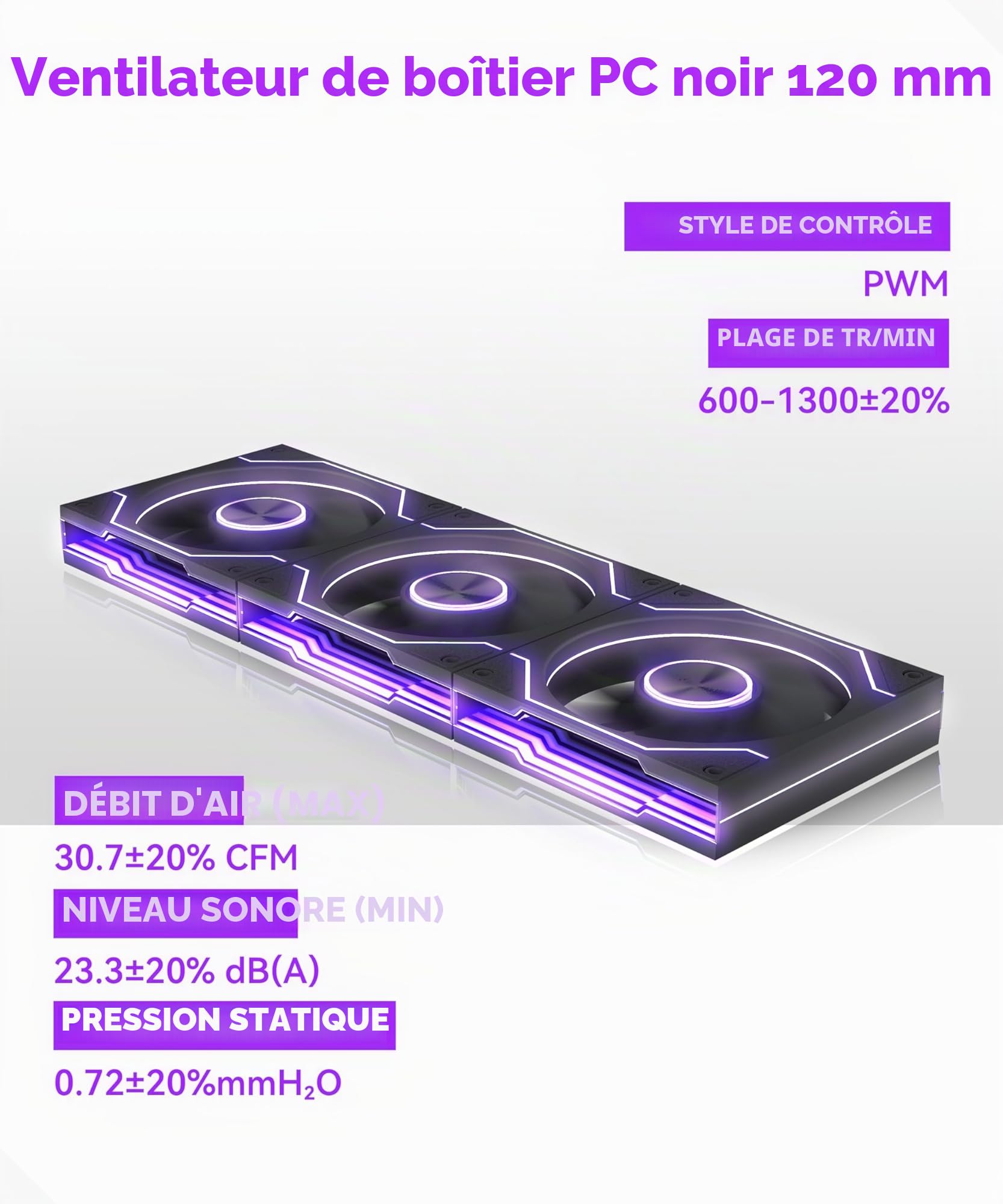 MUSETEX Y6 Boîtier PC, 7 Ventilateurs ARGB PWM Infinity Mirror préinstallés, Vue 270° en Verre Trempé, Connectique Type-C, Boîtier PC Gamer Mid-Tower ATX, Noir