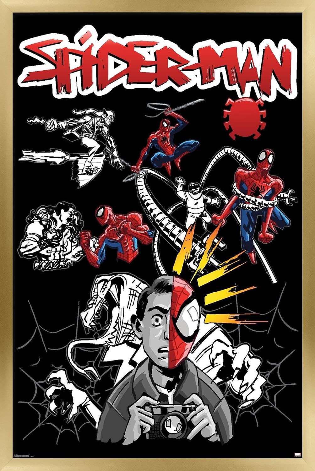 Marvel Spider-Man: Inked - Spider-Sense Wall Poster, 34L" x 22.4W", Premium Unframed Version