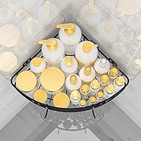 Vista 6 de GAAKY Corner Shower Caddy, 3 Pack Corner Shower Shelf with Soap Holder and 4 Hooks, No Drilling Shower Organizer Adhesive Stainless Steel Shower