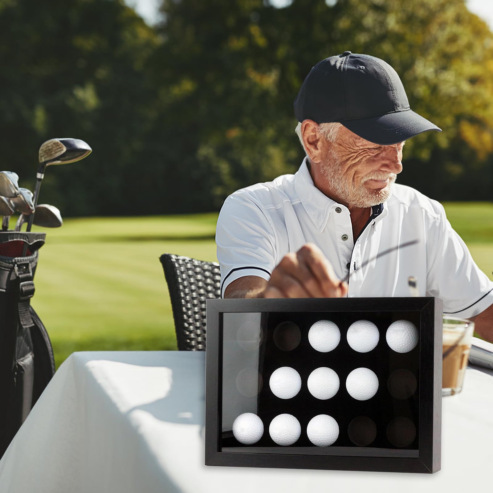 Vitrine de présentation de balles de Golf avec Mousse de Velours Vitrine Murale pour 15 Balles de Golf Boîte d'affichage pour collectionneurs de balles de Golf 31x22,5x6,5 cm