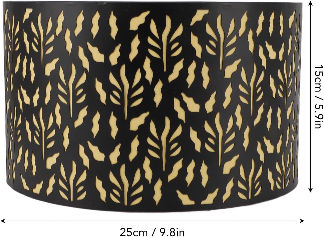 E27 E14 Metal Drum Lampshade Decorative Lamp Shade Carved Hollow Design Drum Lamp Cover Iron Art Light Shade for Floor Lamps Desk Lamps Chandeliers (Black)