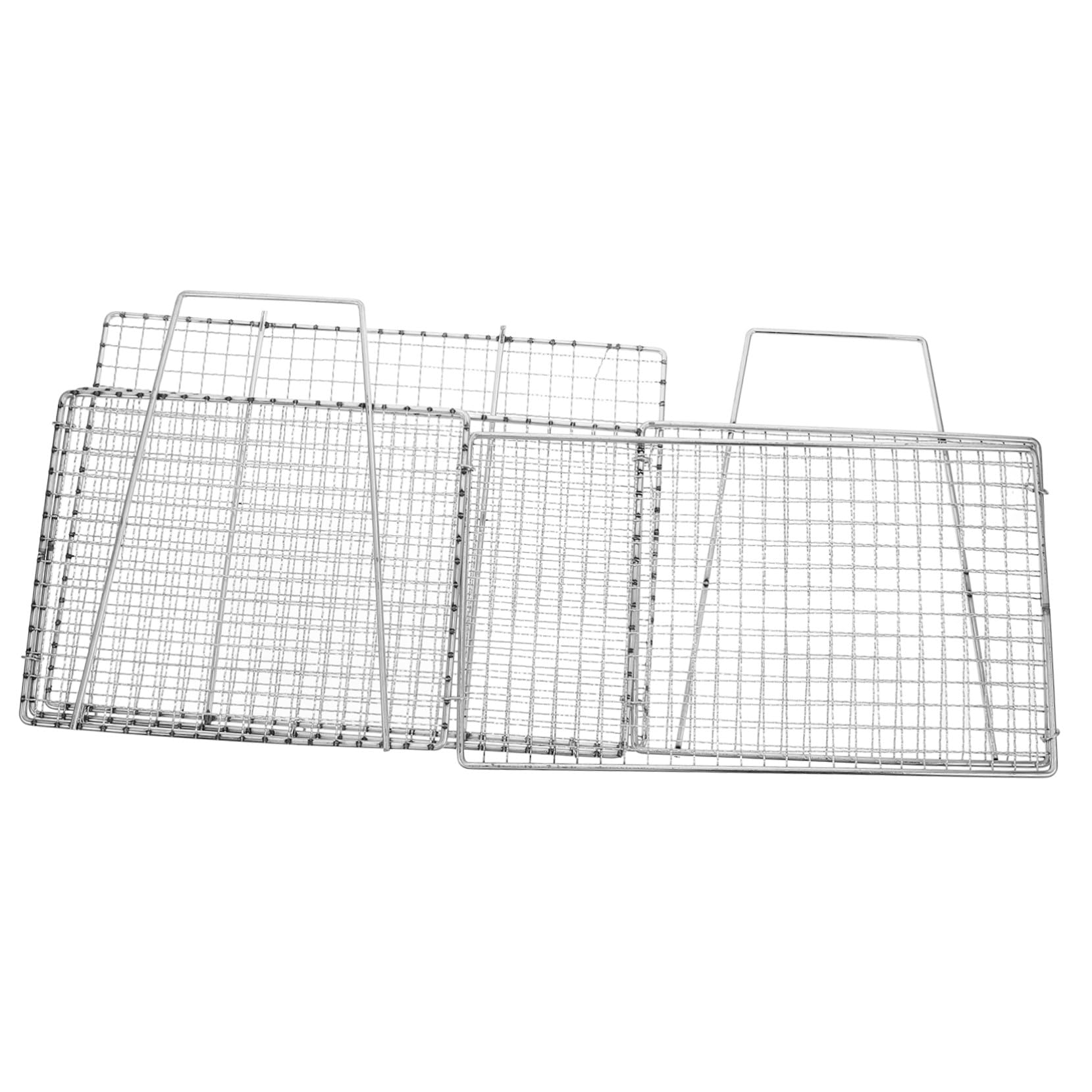 ULTECHNOVO Cestello Filtrante Dell'olio e Cestino per Lavaggio Verdure Pieghevole in Acciaio Inox, Scolapasta per Fritti Rete a Maglia Fine, Utensile Cucina per Eliminare Olio in Eccesso