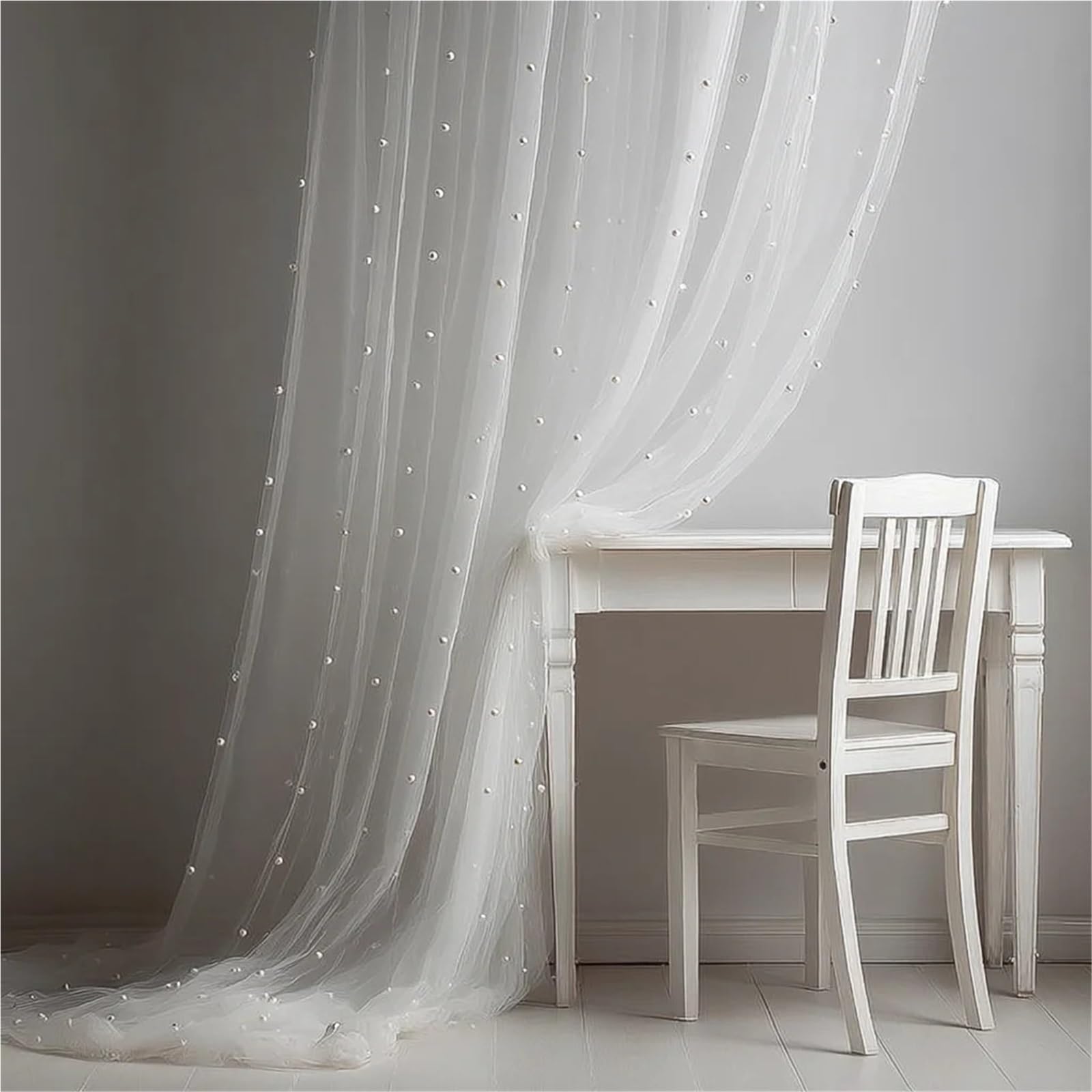 118 inch White Pearl Tulle Table Runner Suitable For Bridal Parties Dessert Decorations Valentine's Day