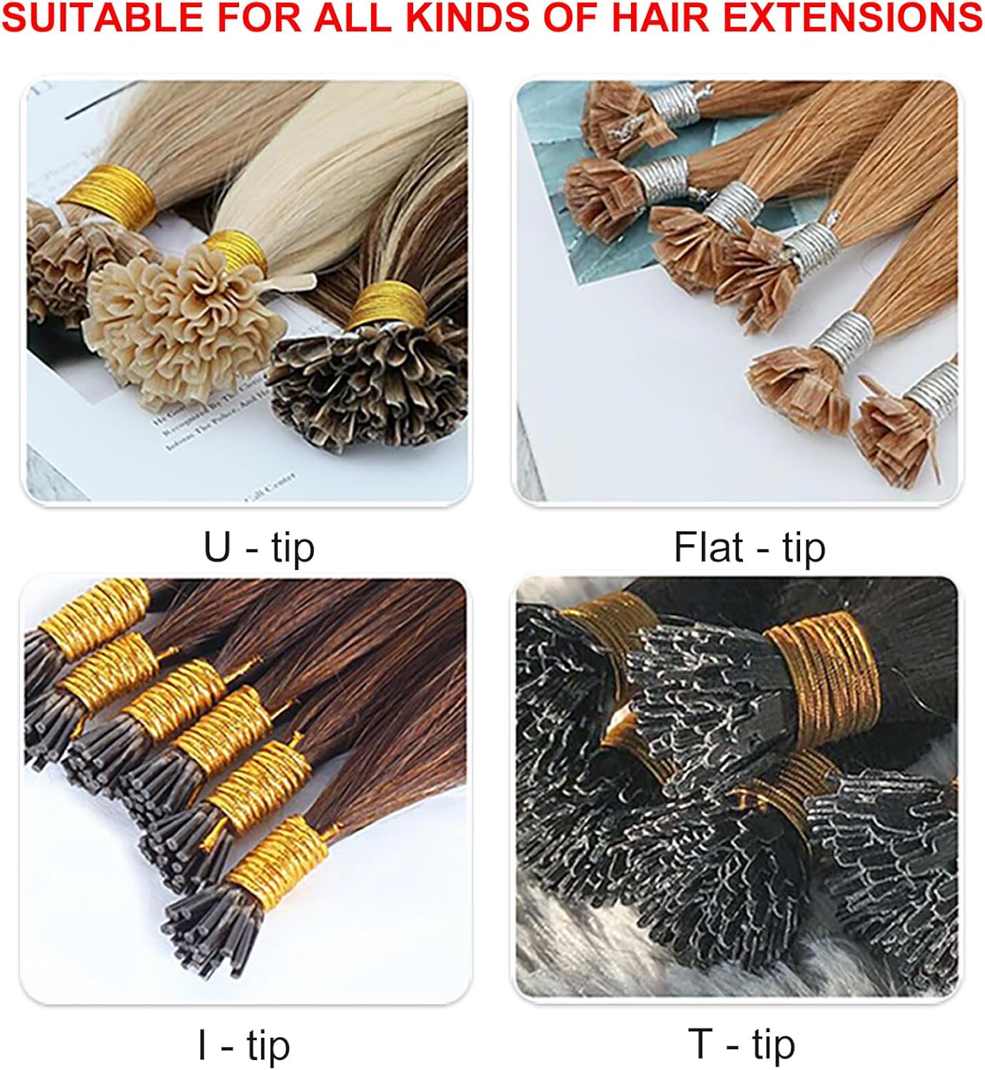 Professional K Tips Hair Extensions Tool, Ktip Extensions Tools Kit, Keratin Hair Extensions Tools, Keratin Bonding Glue Melting Iron Adjustable Temperature for C/U/I/Flat Tip
