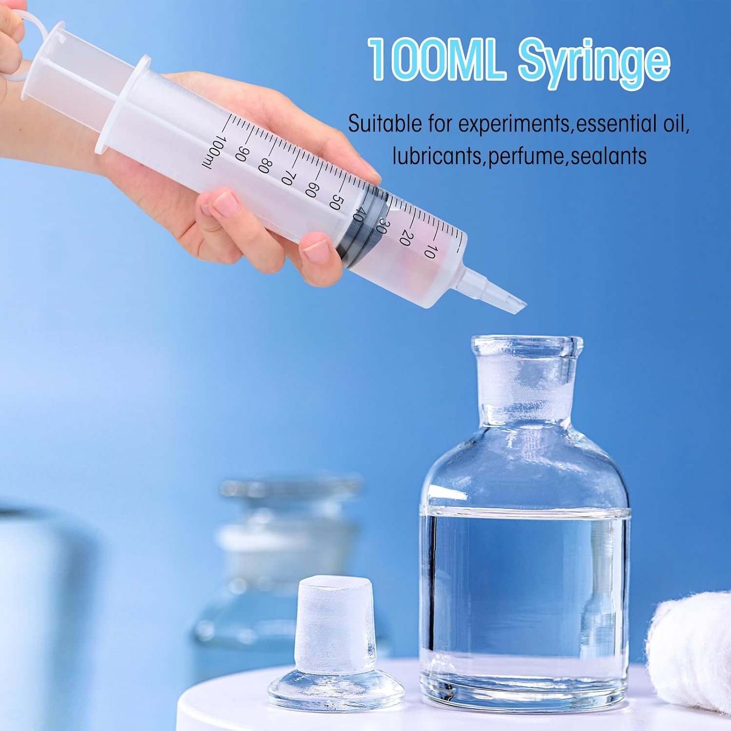 100ml Syringes without Needle, Large Plastic Liquid Syringe, 4 Pack image 3