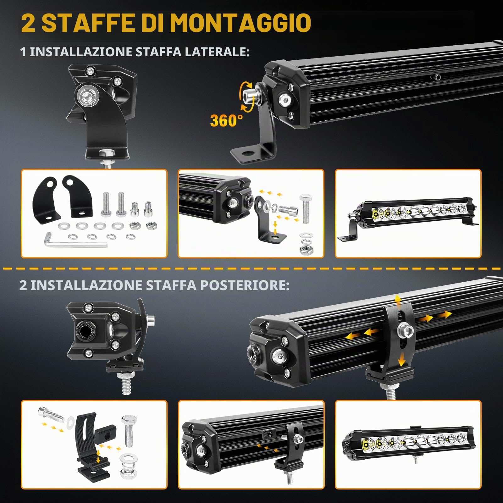 RIGIDON 11 pollici 27cm 30W 3000lm barra led fuoristrada 12V cablaggio kit | 18AWG, singola fila, luce Led, luci di Lavoro, per auto camion SUV UTE ATV barca 4x4 veicoli offroad, impermeabile, 6000K