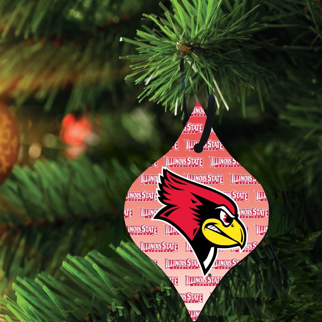 VictoryStore Holiday Ornaments: Illinois State University Ornaments Set of 3, 1 Round, 1 Rectangle and 1 Tapered