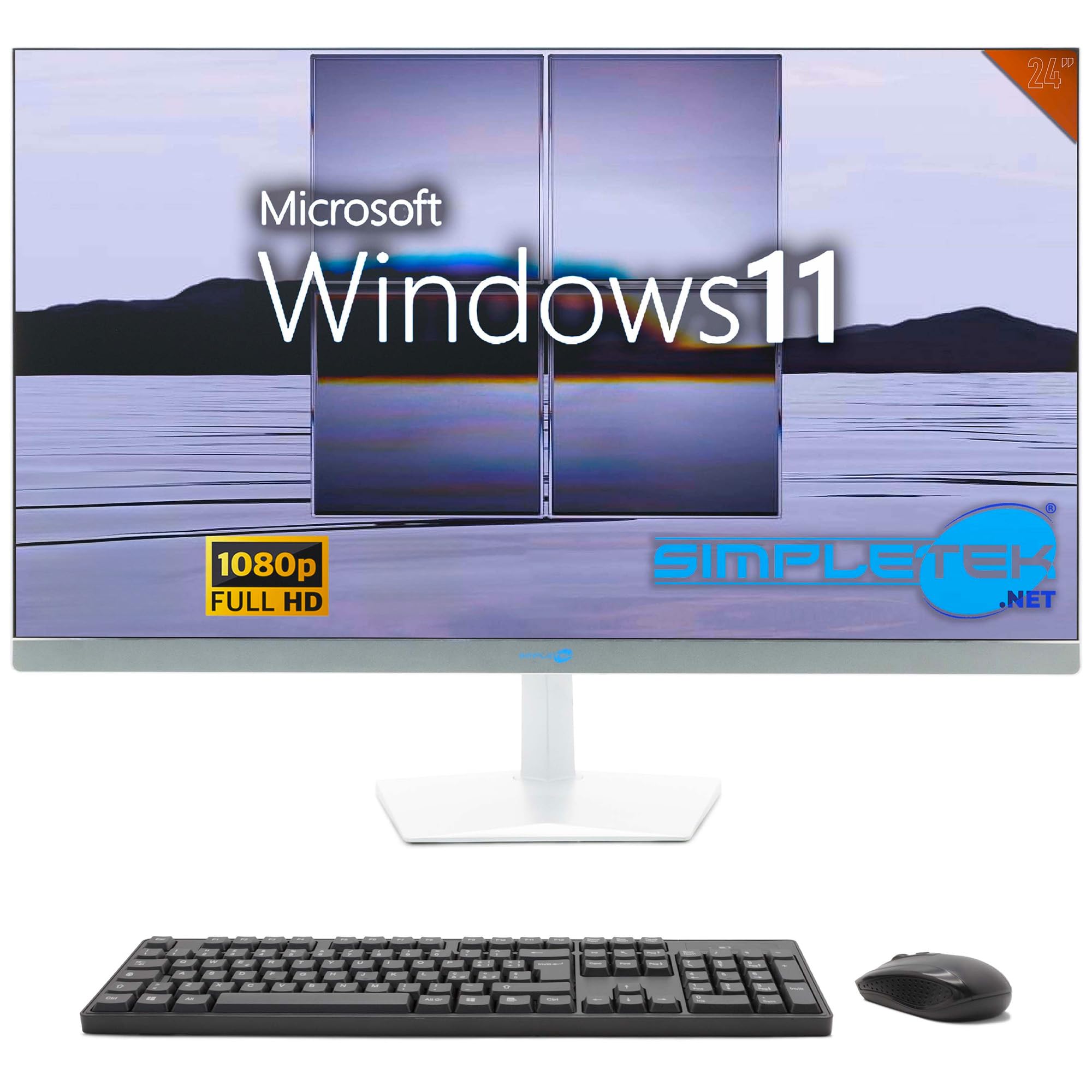 SIMPLETEK - PC All in One 24" FHD 60Hz Core i7 Windows 11 | 8GB RAM SSD 120GB | Dom, Praca
