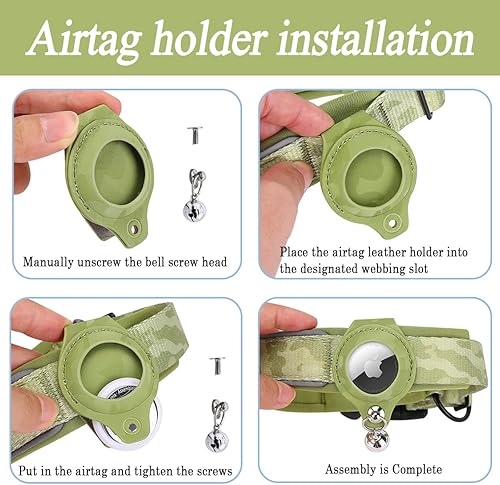 Miniatura 5 de Collar reflectante AirTag para perro, collar acolchado resistente para cachorros con soporte AirTag, collar ajustable para mascotas para perros