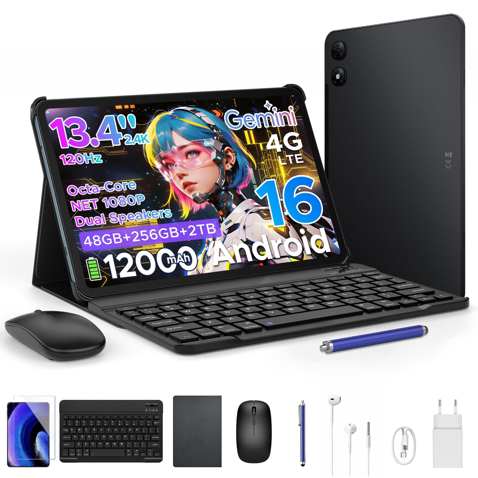 Amazon.co.jp: 【2026新登場 Android16 タブレット 13.4インチインチ