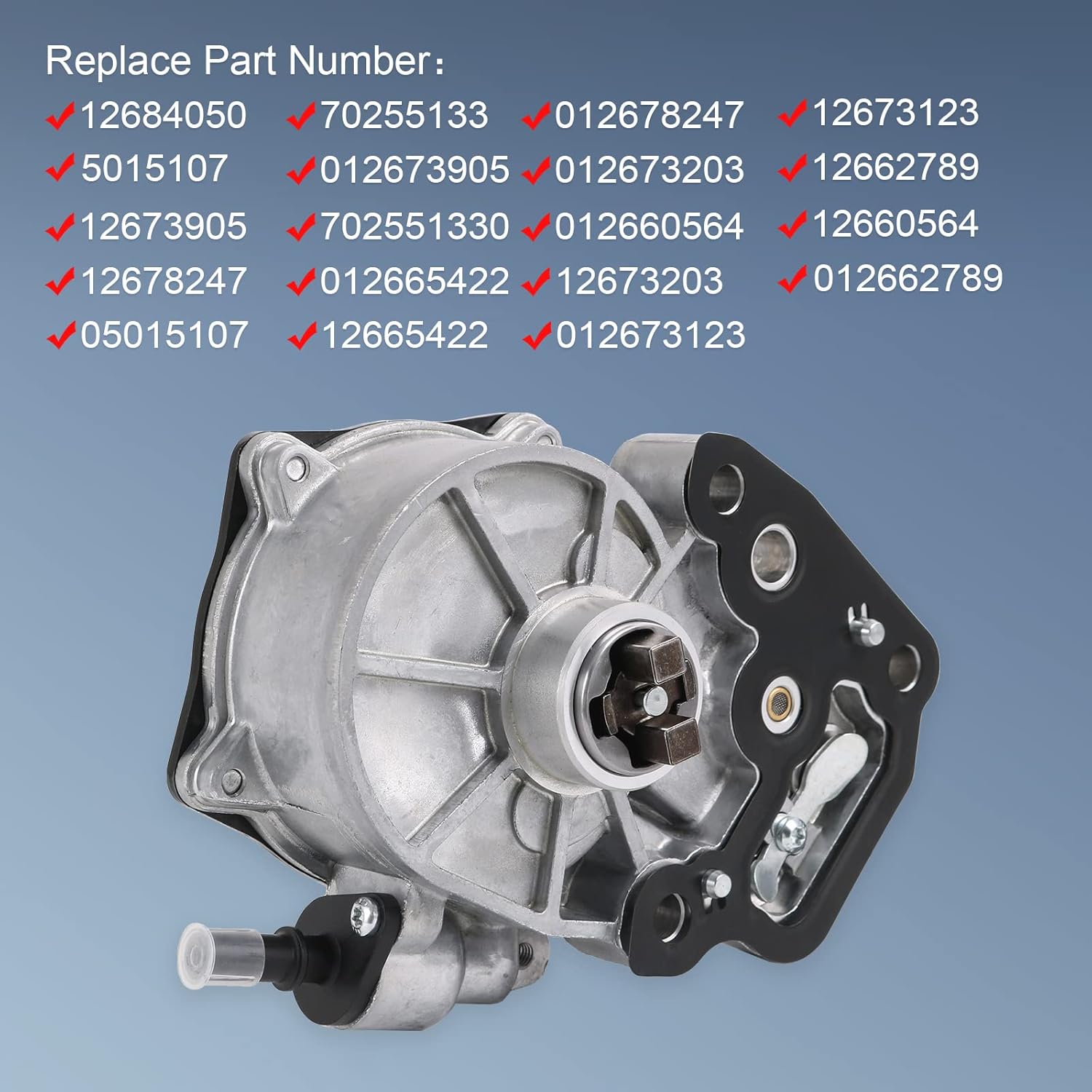 Brake Vacuum Pump with Gasket Compatible with 16-19 Chevy Cruze Malibu Spark, 18-19 Chevy Equinox, 18-19 GMC Terrain, 16-19 Buick Encore 1.4L 1.5L Replaces# 12684050 12662789 702551330