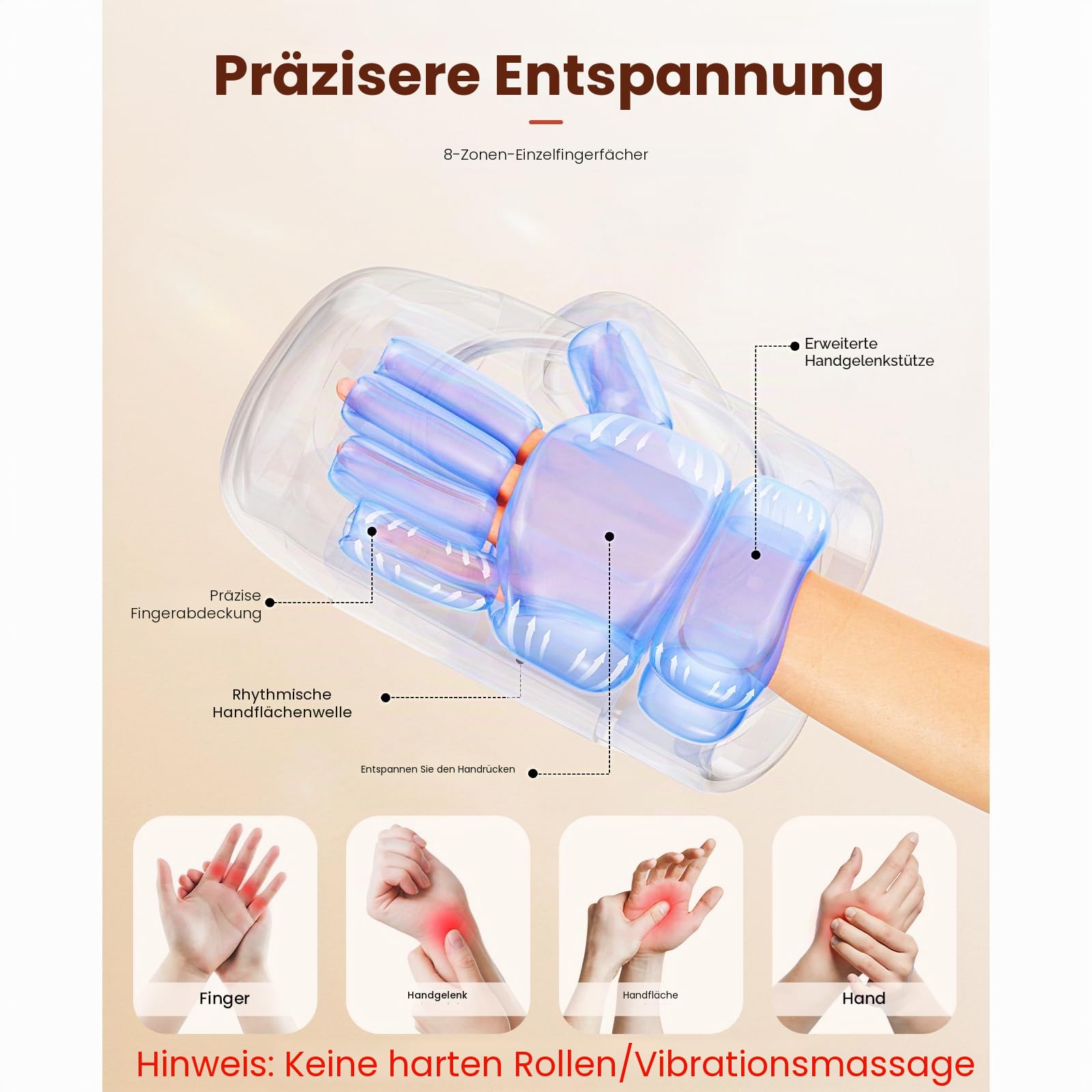 BOB AND BRAD Handmassagegerät mit Wärme & Kompression, HandSpa Pro Elektrischer Handmassager bei Arthritis/Karpaltunnel, Schmerzlinderung & Entspannung - für Zuhause/Büro, Geschenk für Damen & Herren