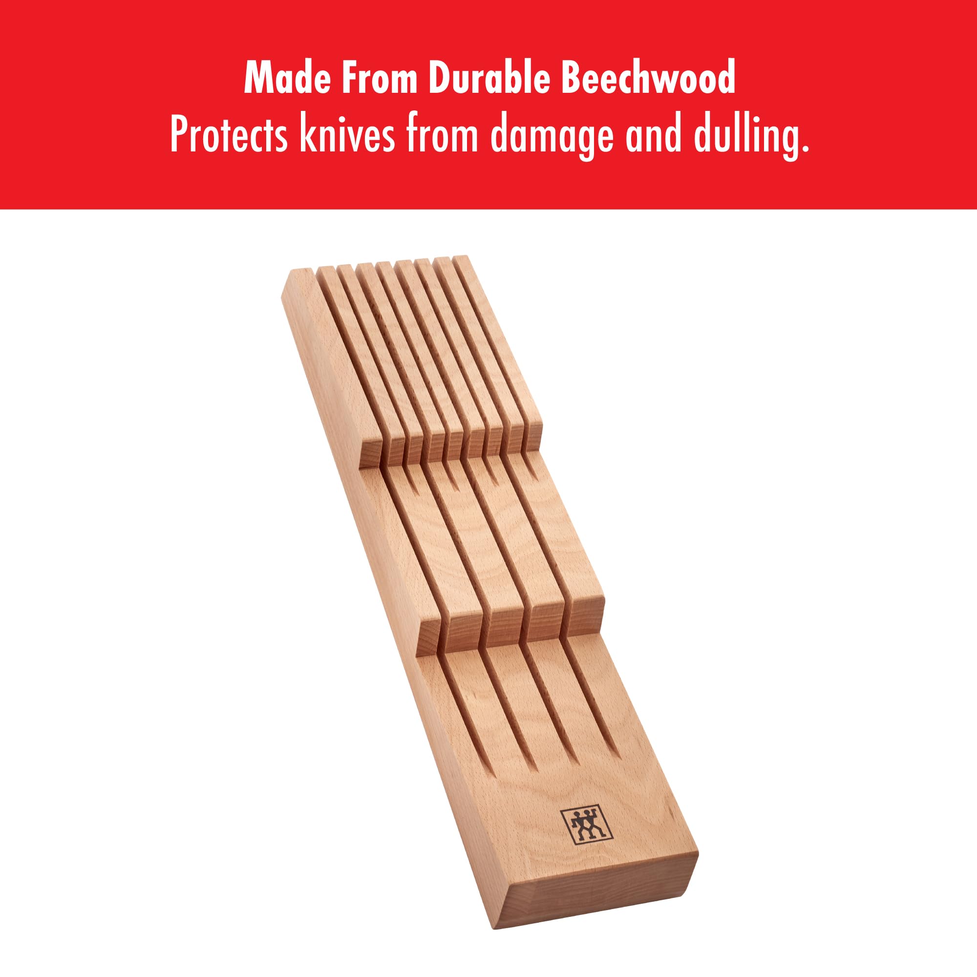 ZWILLING 8-Slot Knife Block - Beechwood Storage -3