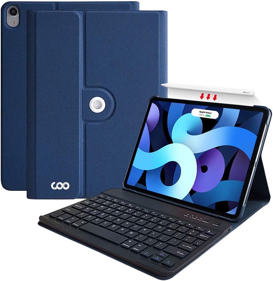 Touchpad Keyboard for iPad Air 4 2020, 10 Color Backlit, Slim Folio Cover, Trackpad Keyboard for iPad Air 4th Generation 2020(10.9-inch), iPad Pro 11-inch 2018 (Blue for iPad air 4 10.9inch)
