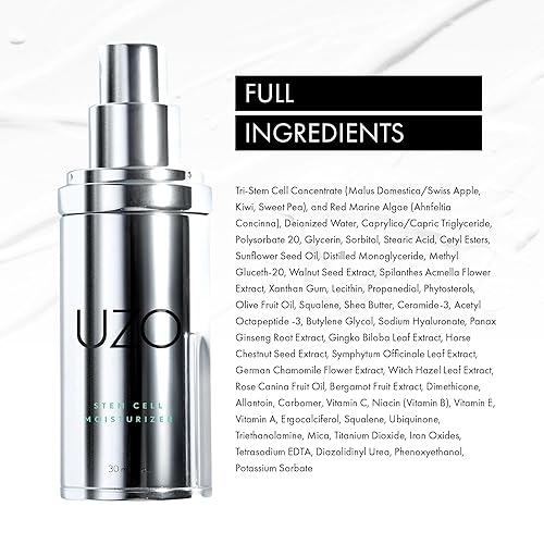 Miniatura 7 de UZO Hidratante de células madre, hidratante facial a base de plantas con antioxidantes, mejora el tono de la piel, la textura, la elasticidad e