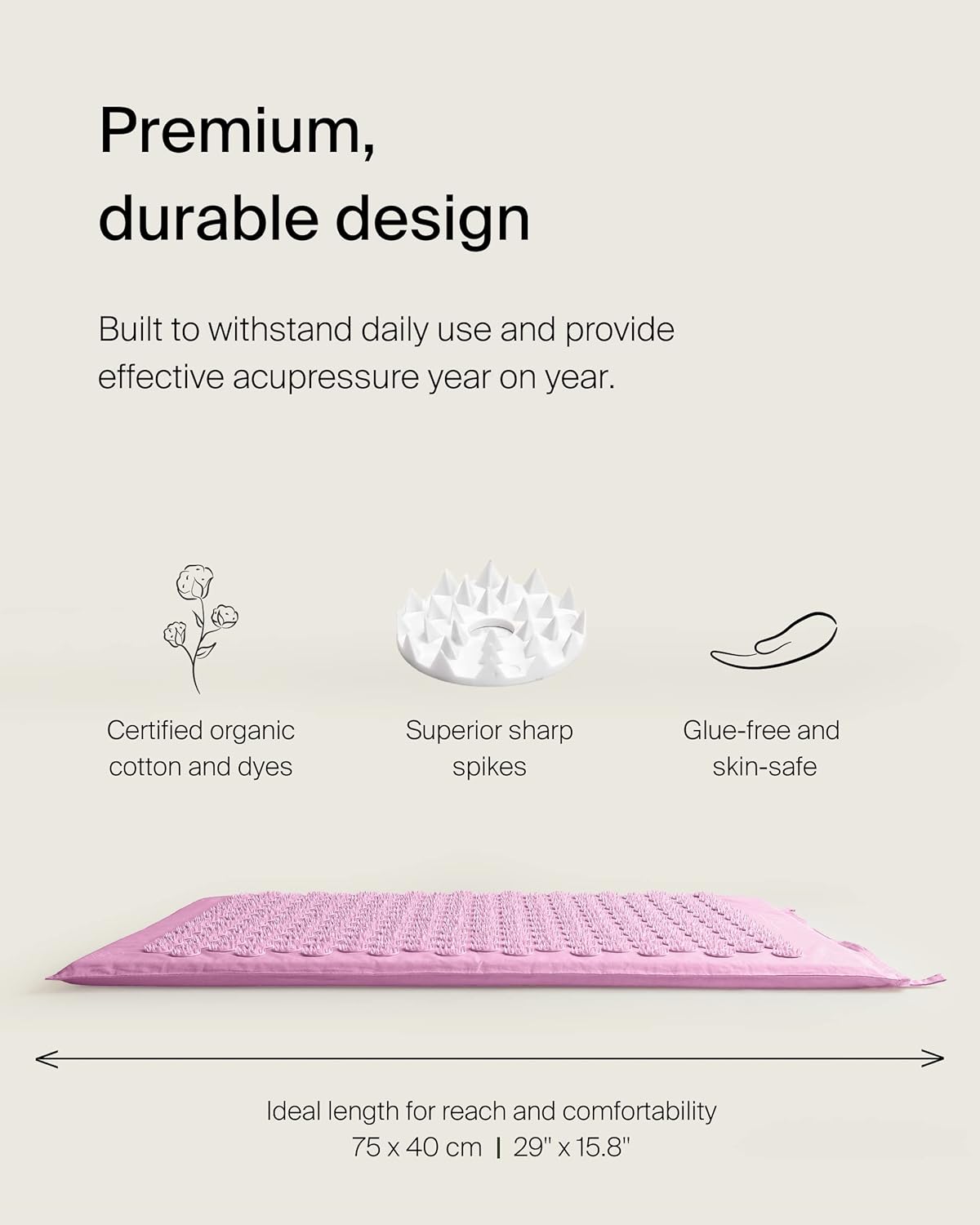 Shakti Premium Acupressure Mat Original, Sustainable & Durable, Relieves Stress & Tension, Promotes Relaxation & Focus, Ethically Handcrafted Acupuncture Mat in India, Organic Cotton Certified : Baby