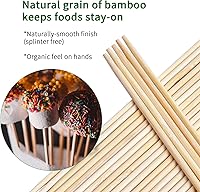 Vista 3 de Brochetas de bambú para niños de 4 pulgadas (≈4.3 pulgadas), punta roma/sin puntas, palillos de madera para tartas de piruleta, fondue artesanía