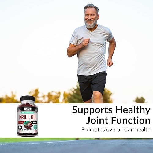 Miniatura 3 de Kaya Naturals - Aceite de krill antártico 500 mg con Omega 3, EPA, DHA y suplemento de astaxantina - Vitamina para la salud del cerebro, el corazón