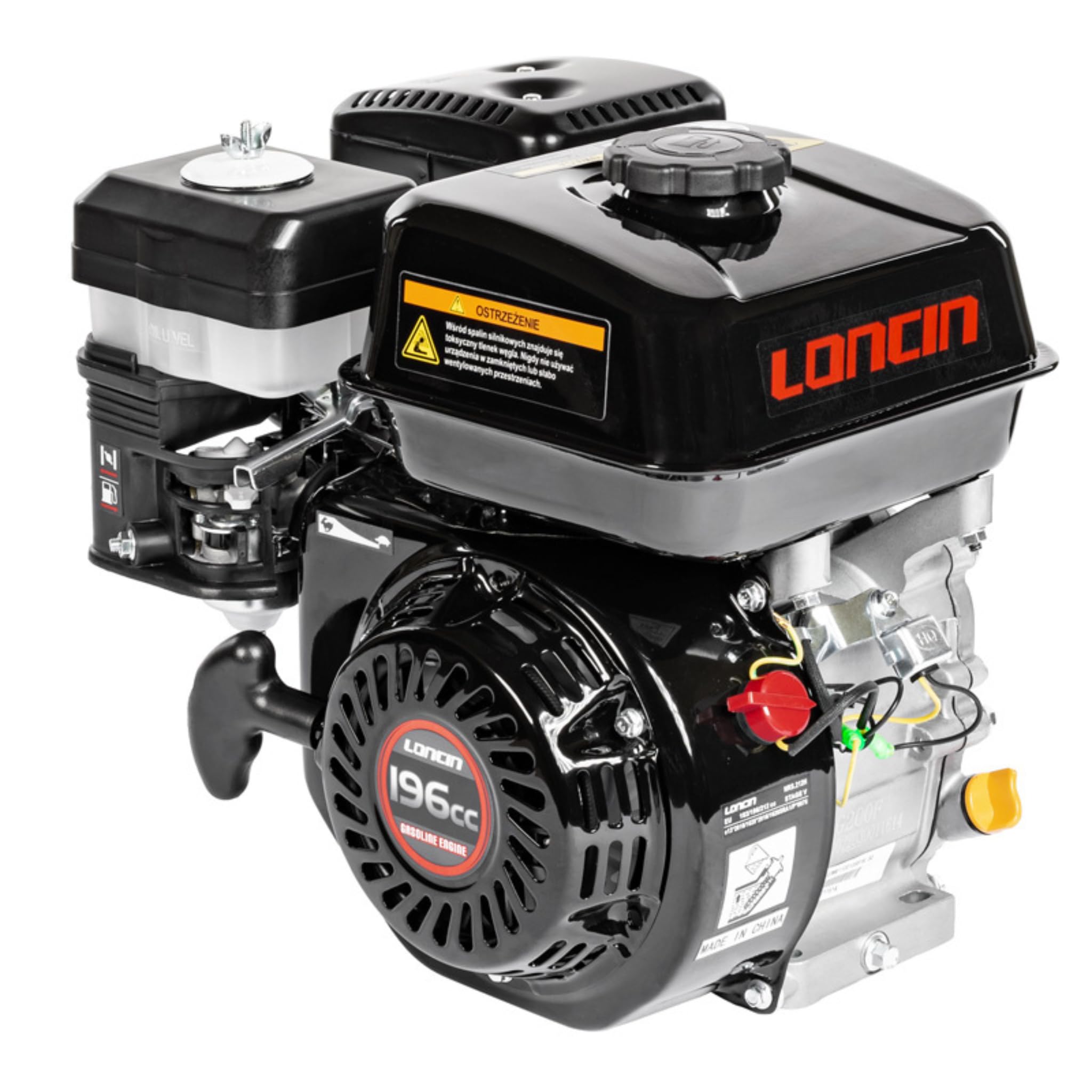 Loncin G200F-R-M Moteur à essence 196 cm³ Arbre horizontal Type R Ø19,05 mm Euro 5 - 4,1 kW 3600 tr/min Outils industriels et de jardin Moteur