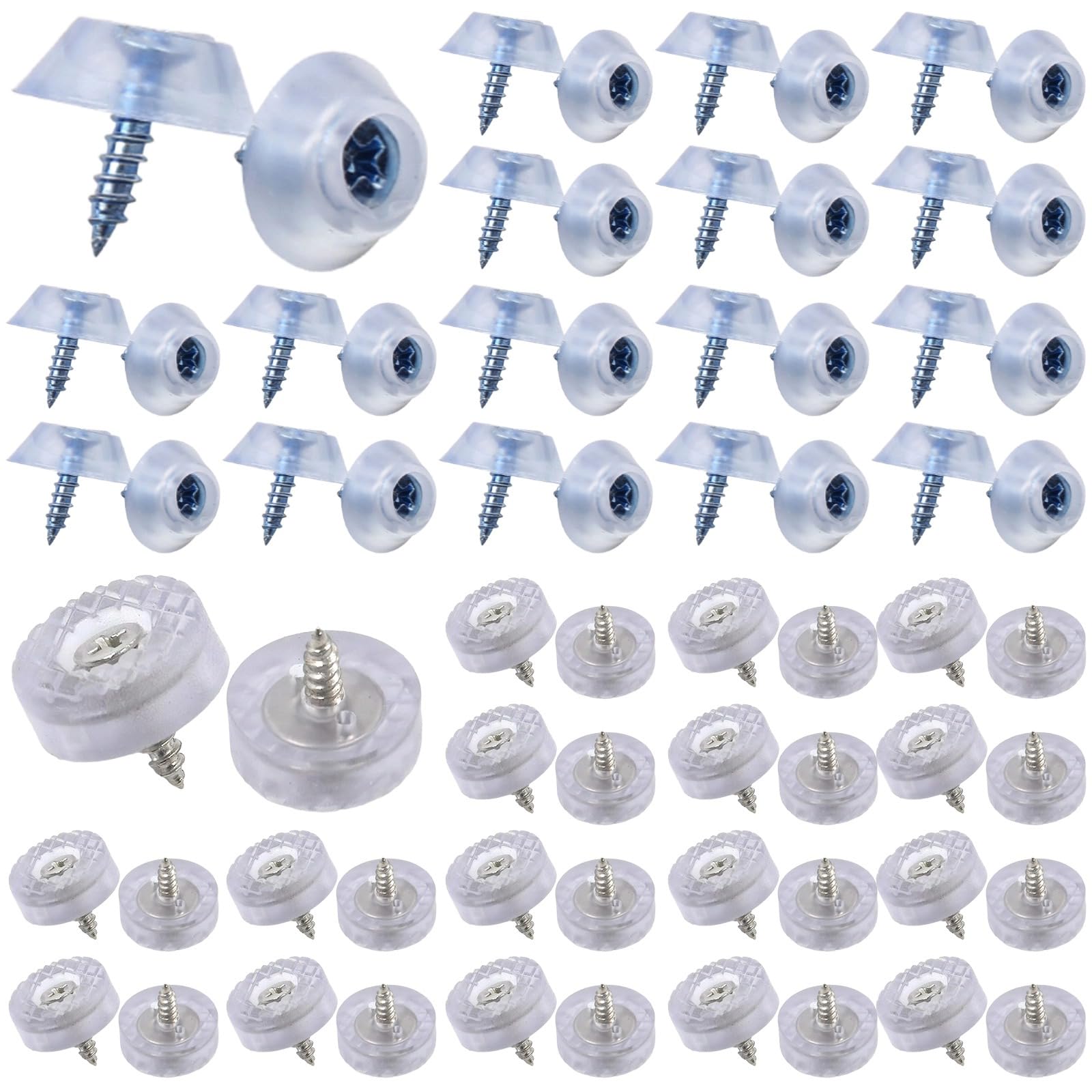 100er Pack Schraubenabdeckungen aus Gummi, klare PVC-Kappen mit Metallschrauben, Bodenschoner für Möbel, rutschfeste Füße für Holzmöbel, für Schränke, Tische und Stühle