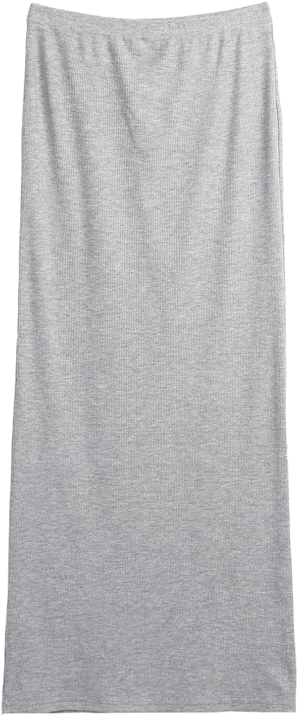 iiniim Grows with Bump Maternity Skirt Advanced Stretch Technology Ribbed Pencil Mid Length for Office Daily