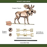 Vista 6 de Good Directions Veleta de alce con flecha, cobre puro