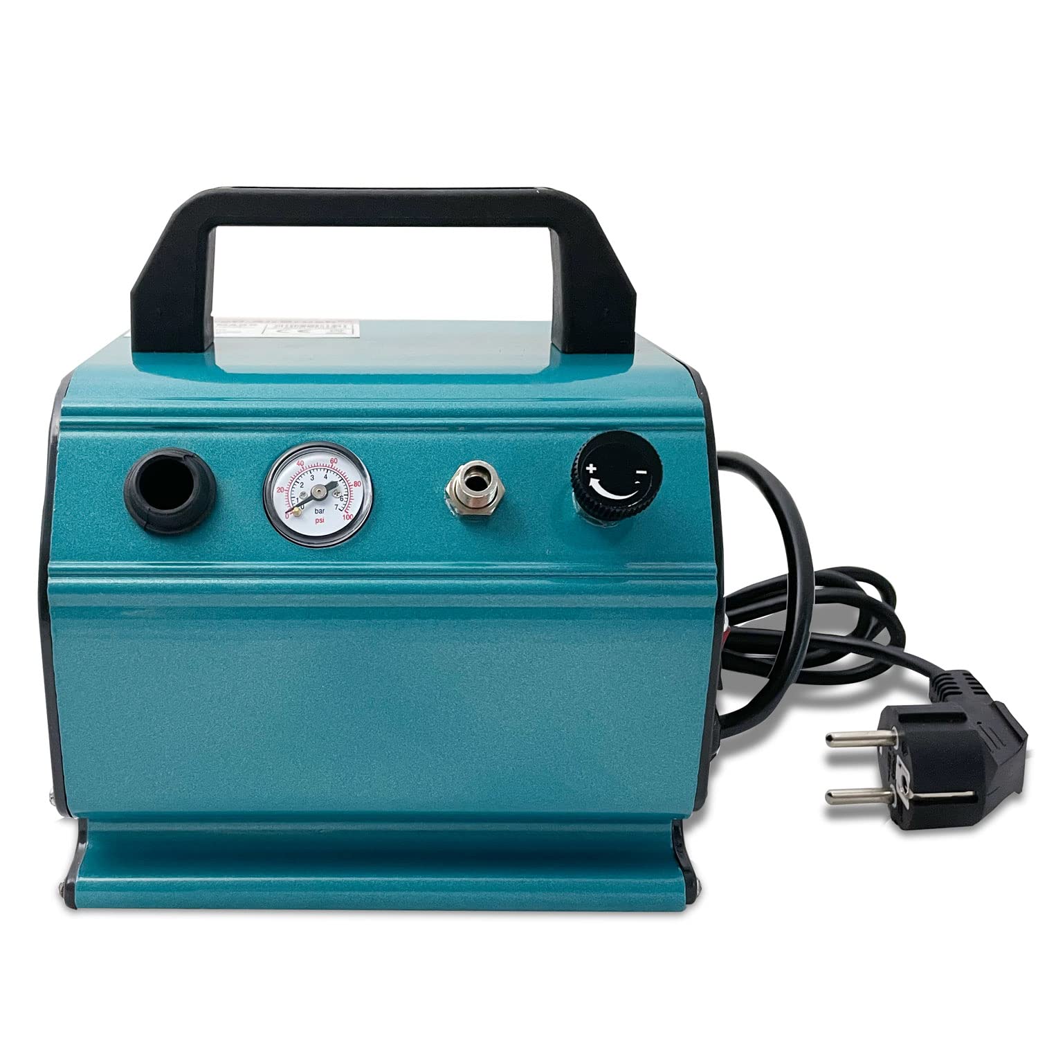 Airbrush Set Kompressor Profi-AirBrush Kompressor Set I mit sehr leisem Airbrush Kompressor - UNIVERSAL-AIRBRUSH-PISTOLE DOUBLE-ACTION inkl. 3 Düsen, Nadeln, Fliesbecher (Kompressor Beauty MAXX)