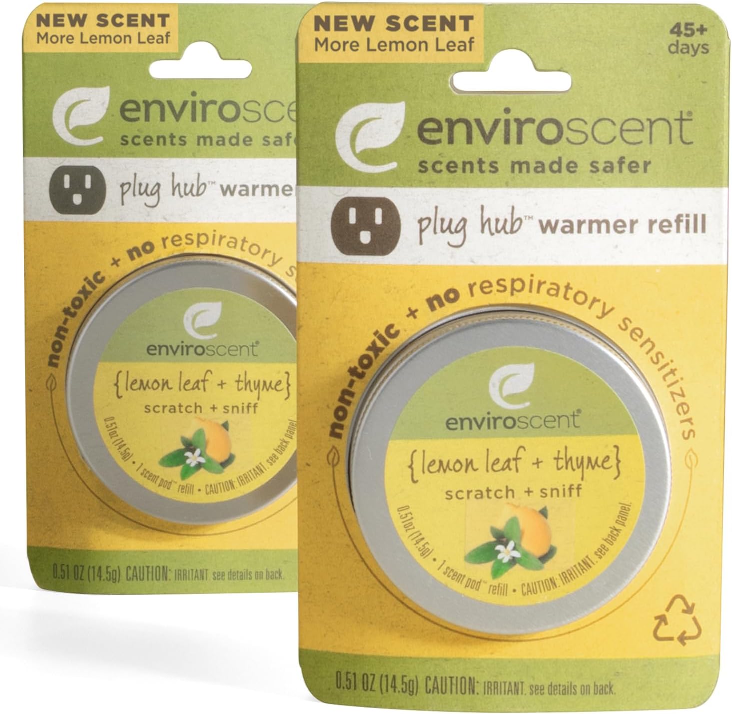 Enviroscent NonToxic Room & Home Air Freshener Refills for Plugin Plug Hub (Lemon