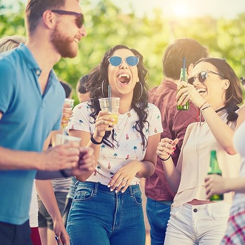 Miniatura 5 de uxcell 4 popotes de metal reutilizables, de 3.7 a 9.1 pulgadas, pajitas telescópicas portátiles de acero inoxidable con estuche redondo y cepillo de