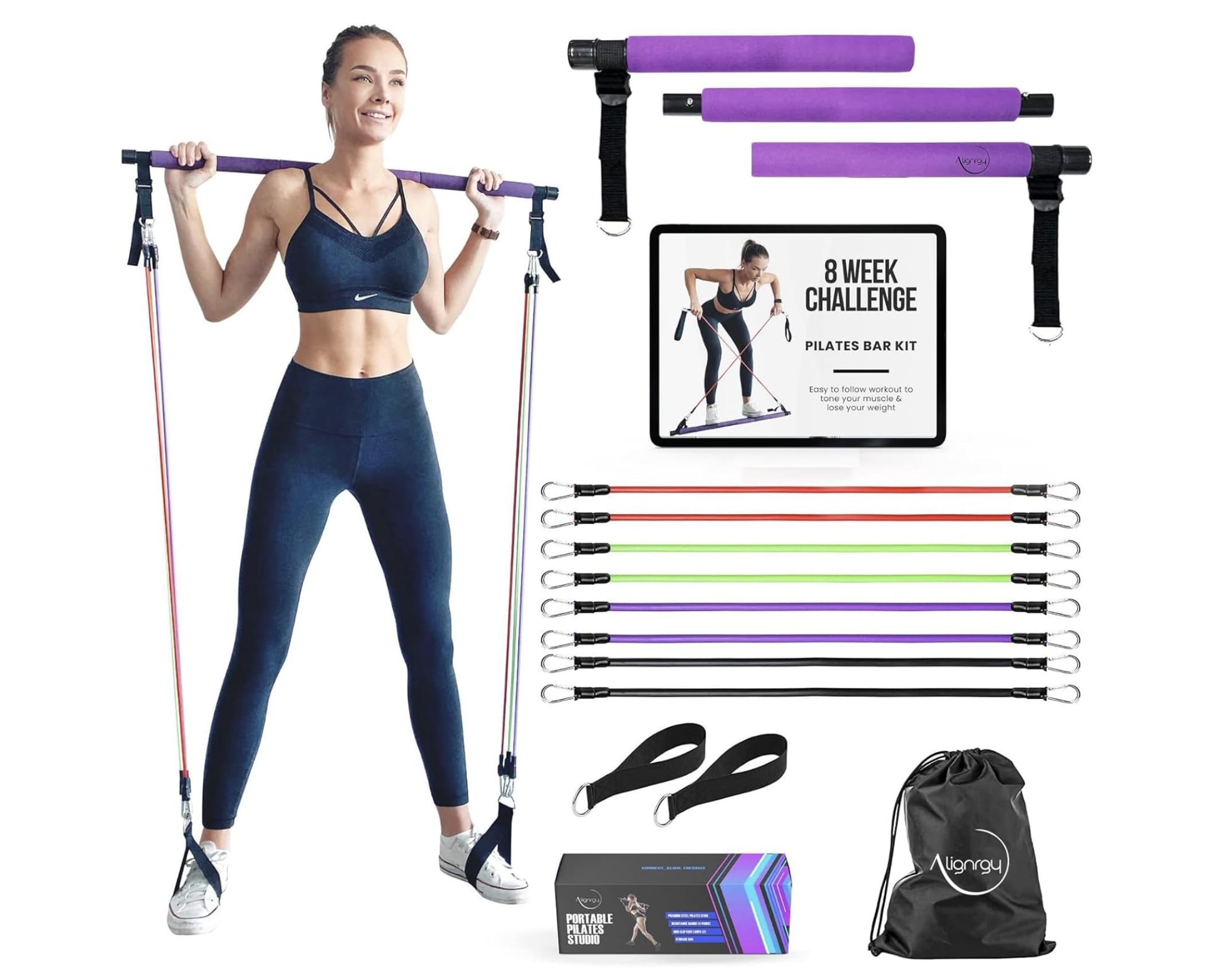 27% Off: Alignrgy Portable Pilates Bar Kit with 4 Bands