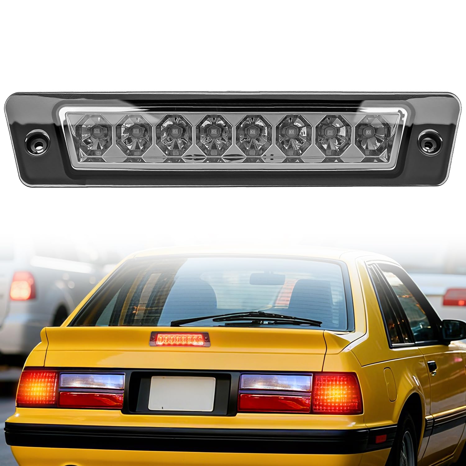 Nilight Third Brake Light for Ford Mustang Hatchback 1987-1993 with Spoiler