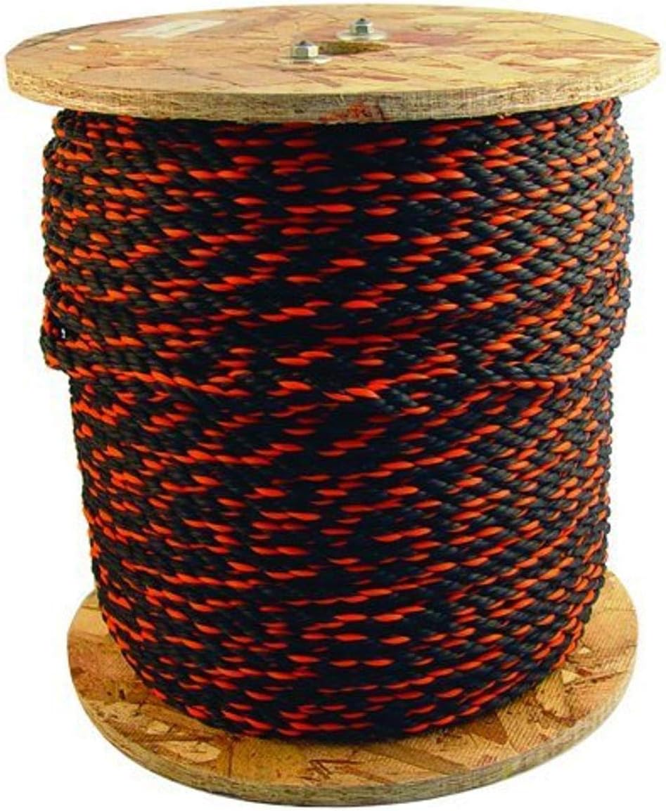 Bon 84-265 Polypropylene Truck Rope 600' x 3/8" High Visibility Utility Rope Spool Highway Safety