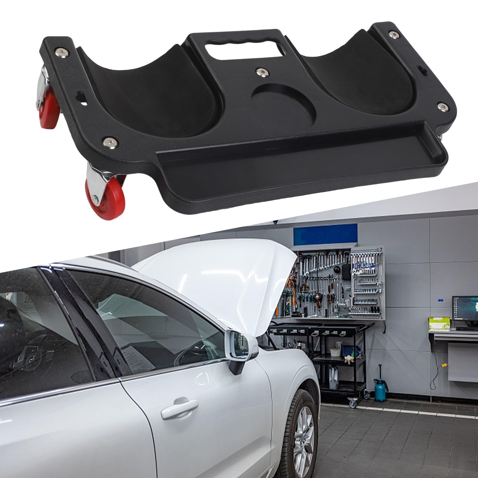 Genouillère de protection pour réparation automobile avec soutien rembourré et mouvement multidirectionnel (noir)