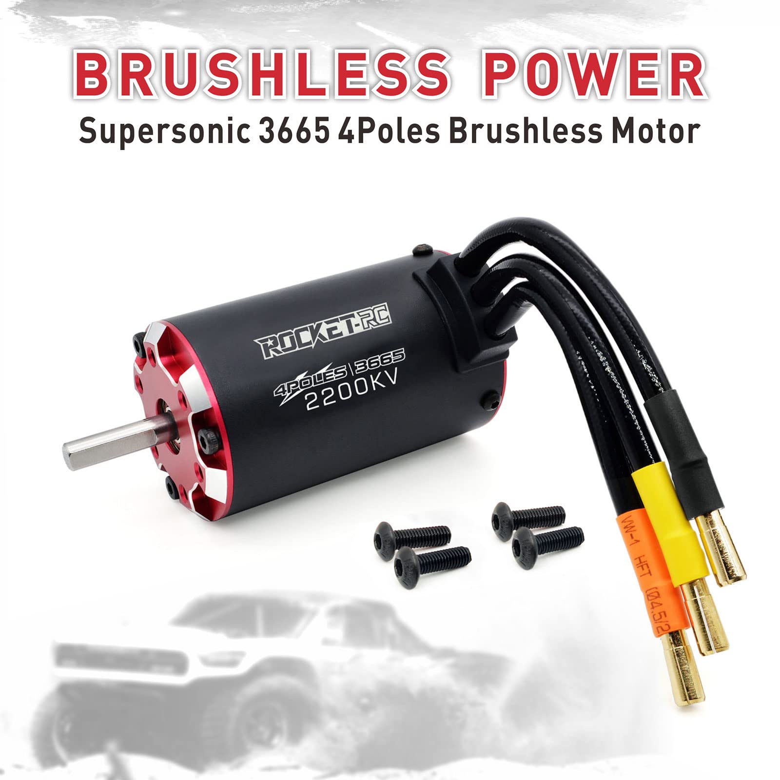 Supera il motore supersonico brushless RC 3665 2200kv, 4 poli e costruito in sensore di temperatura motore e sensore porta per 1/10 RC auto veicolo